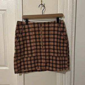 Wild fable pink plaid corduroy skirt with zipper size 12